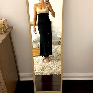 Iconic Moschino 90’s cream and black button tab dress size 6